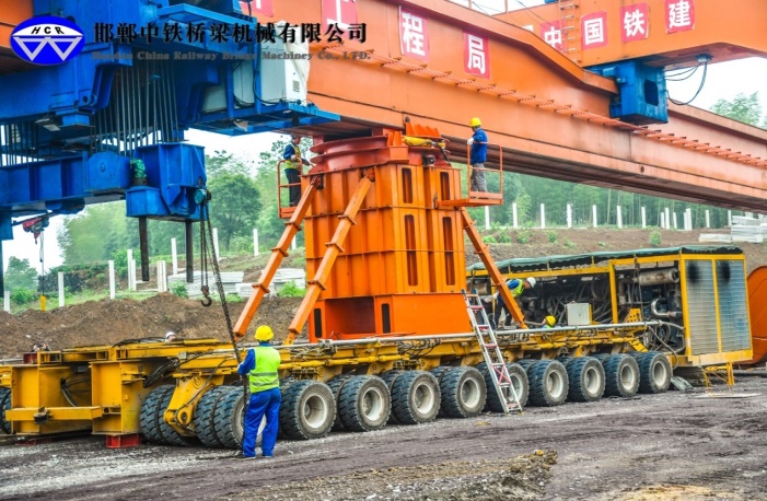 1000t高鐵雙線箱梁運架設備在杭紹臺高鐵項目 順利完成180°調頭工況